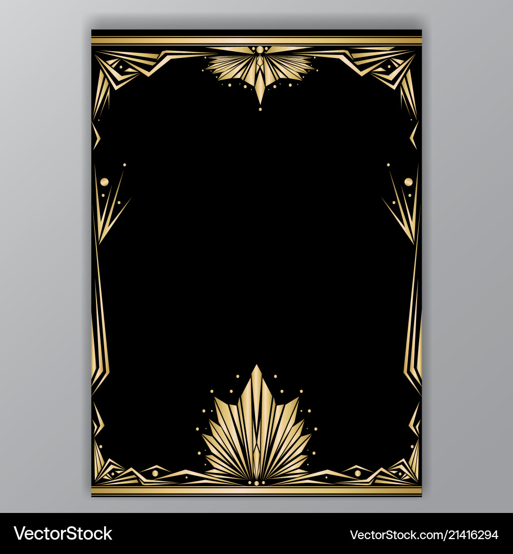 Art deco getle border a4 template vector image