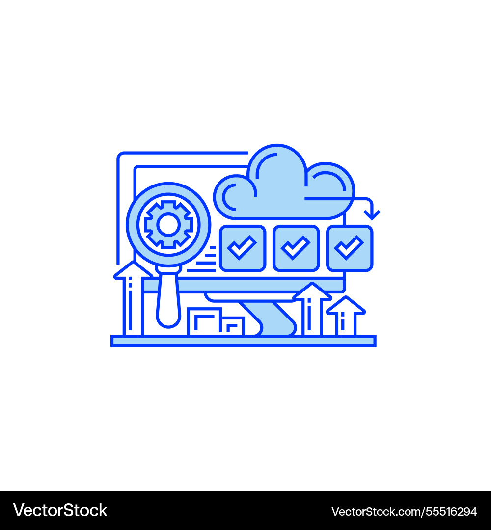 Cloud monitoring line icon linear style sign Cloud monitoring line icon linear style sign vector image