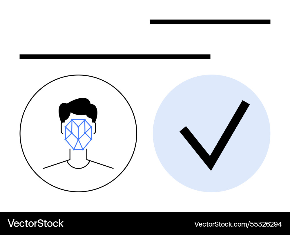 Facial recognition technology with verification Vector Image