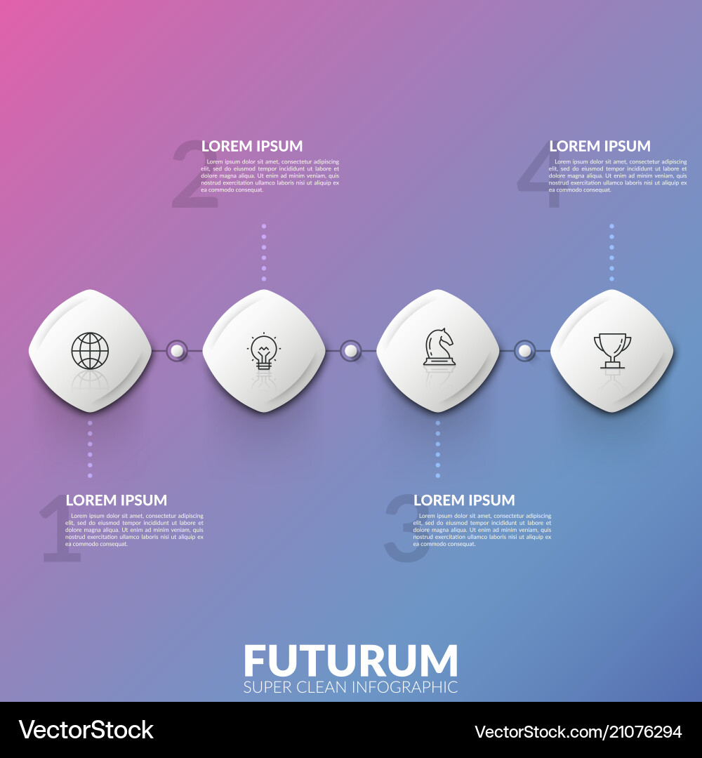 Four square elements with linear icons inside Four square elements with linear icons inside vector image