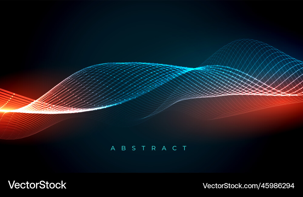 Glow Wave Abstract Lines Background vector image