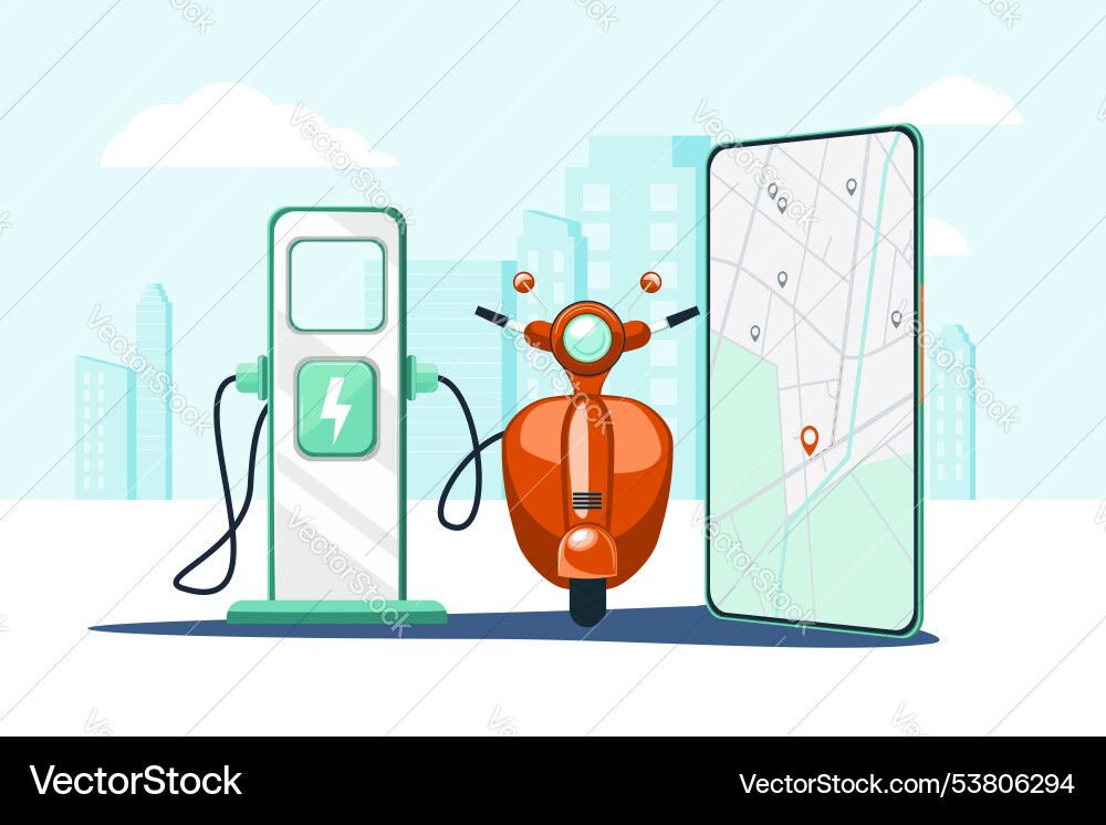 Red Roller und Ladestation Smartphone Red Roller und Ladestation Smartphone vektorbild