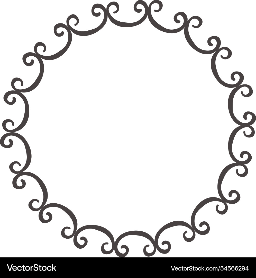 Round decorative frame with swirls creating Round decorative frame with swirls creating vector image