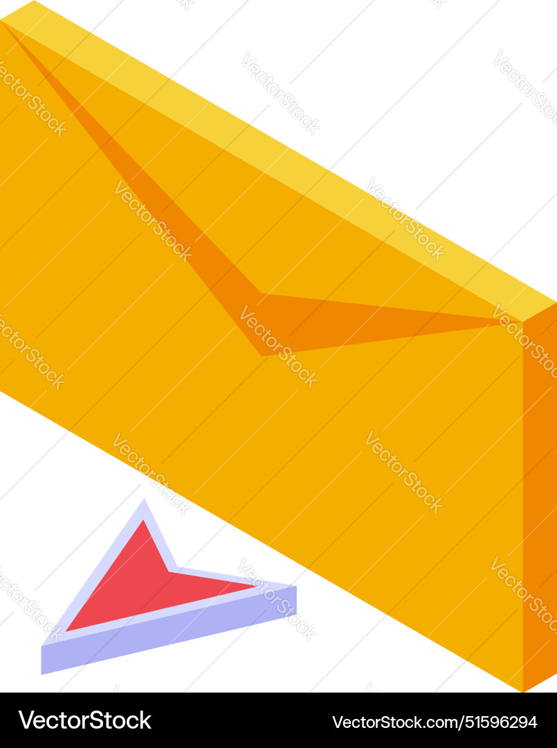 Yellow envelope sending email with red cursor Yellow envelope sending email with red cursor vector image