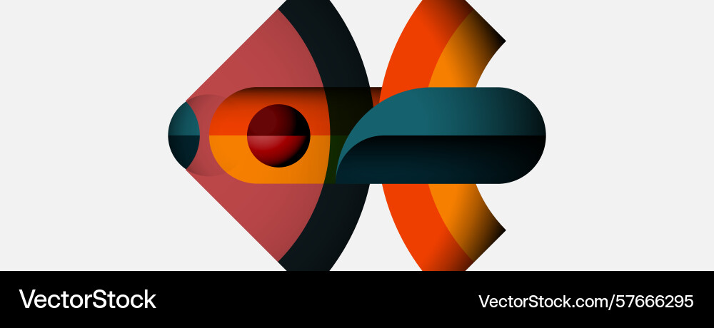 Abstract geometric shapes overlap creating Vector Image