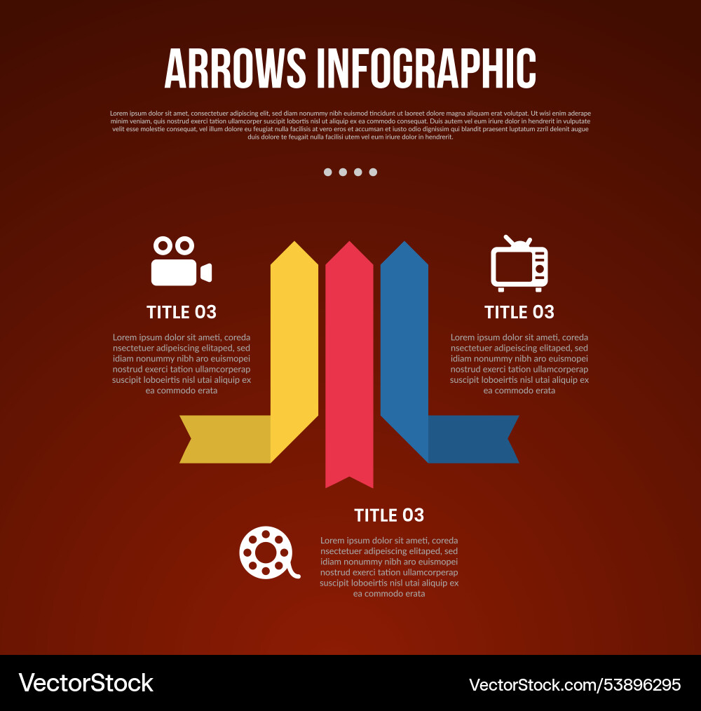 Arrows template infographic with arrow rectangle Arrows template infographic with arrow rectangle vector image