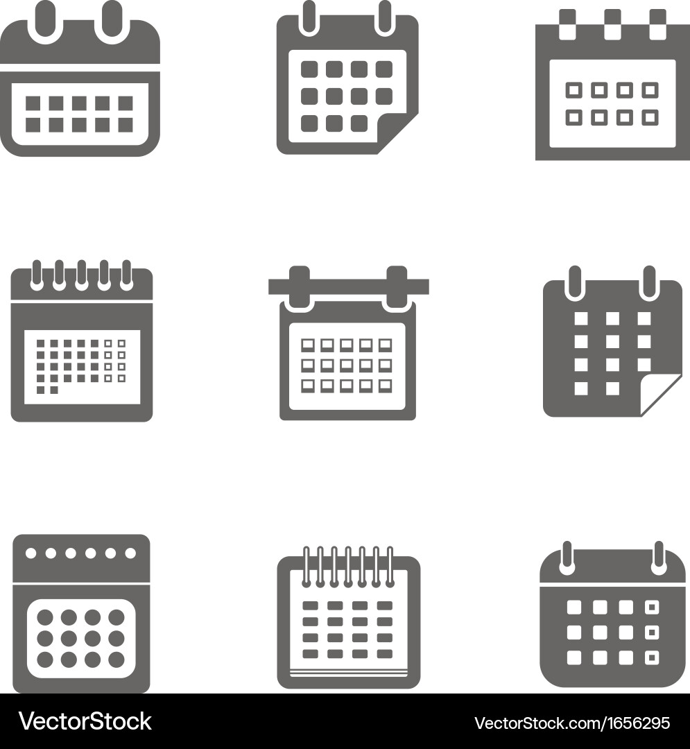 Calendar Icons - Diverse Styles vector image