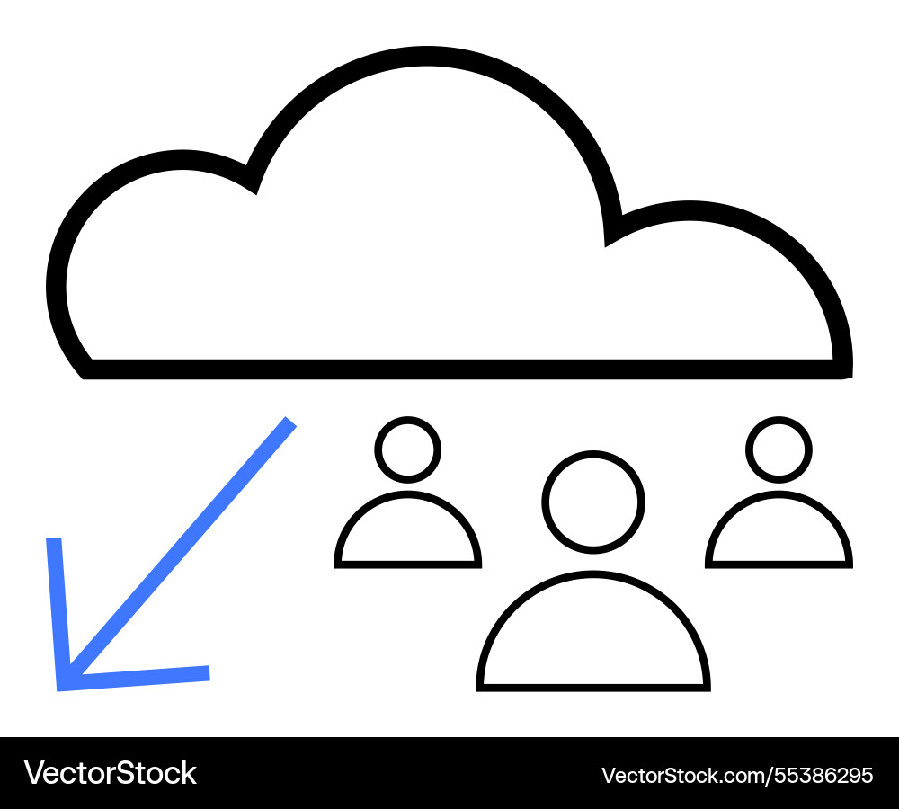 Cloud data sharing with team members icon Cloud data sharing with team members icon vector image