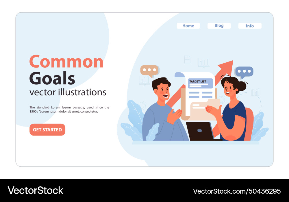 Common goals concept flat vector image