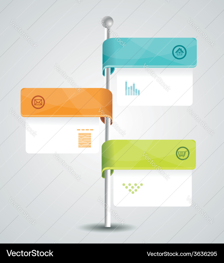 Diagram template of multidirectional pointers Vector Image