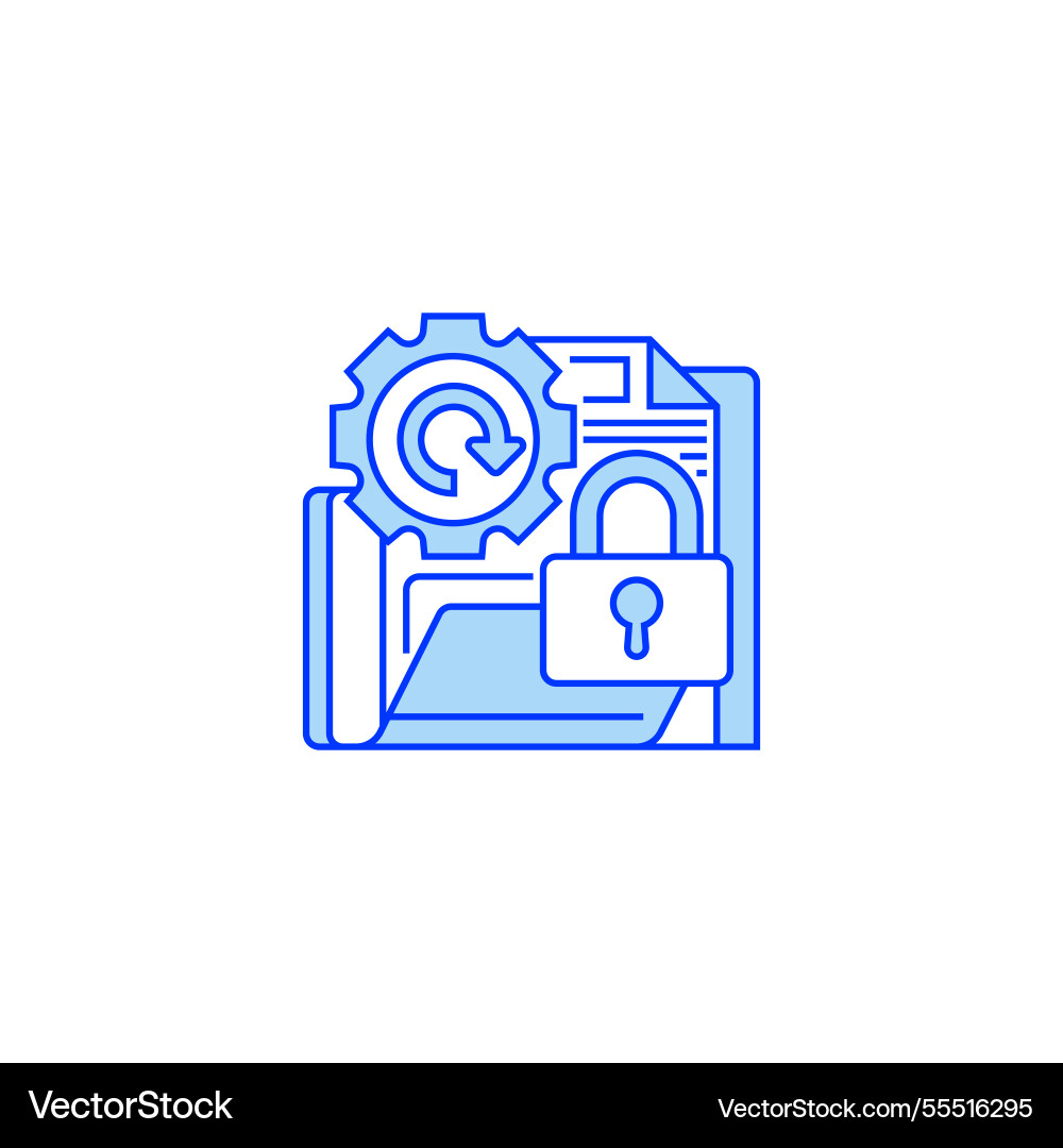Encrypted backup line icon linear style sign Encrypted backup line icon linear style sign Vector Image