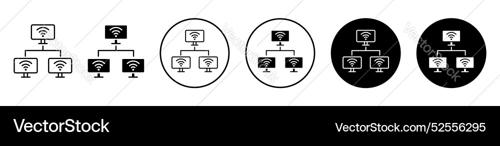 Local network icon set on white background Vector Image