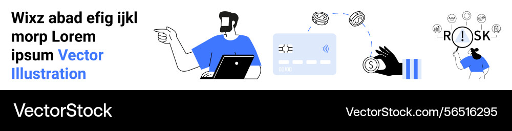 Man pointing at financial interface risk Vector Image