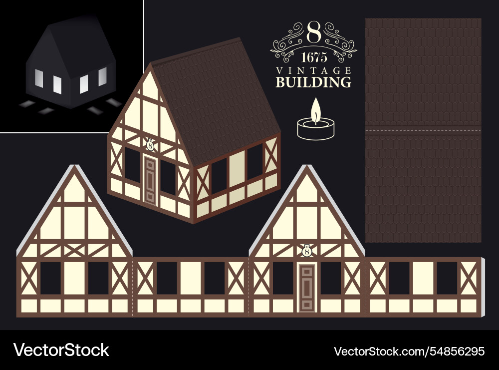 Mockup for paper toy house-lamp or flashlig Mockup for paper toy house-lamp or flashlig vector image
