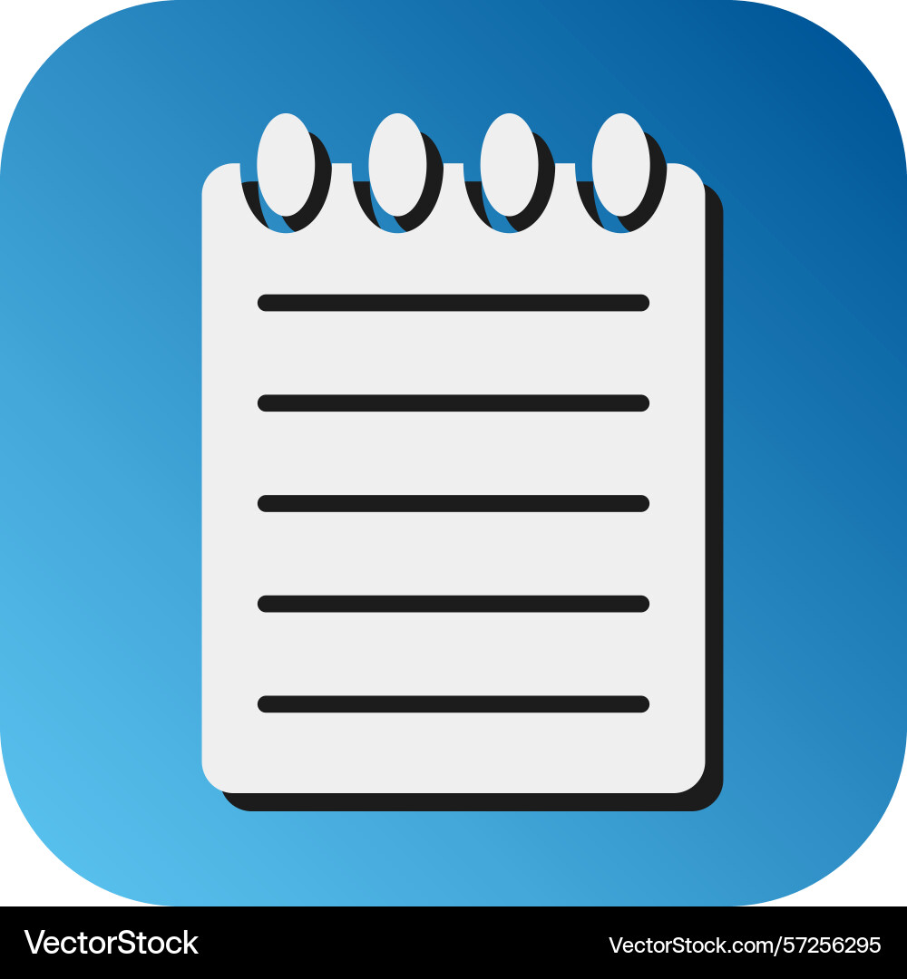 Notebook glyph gradient background icon vector image
