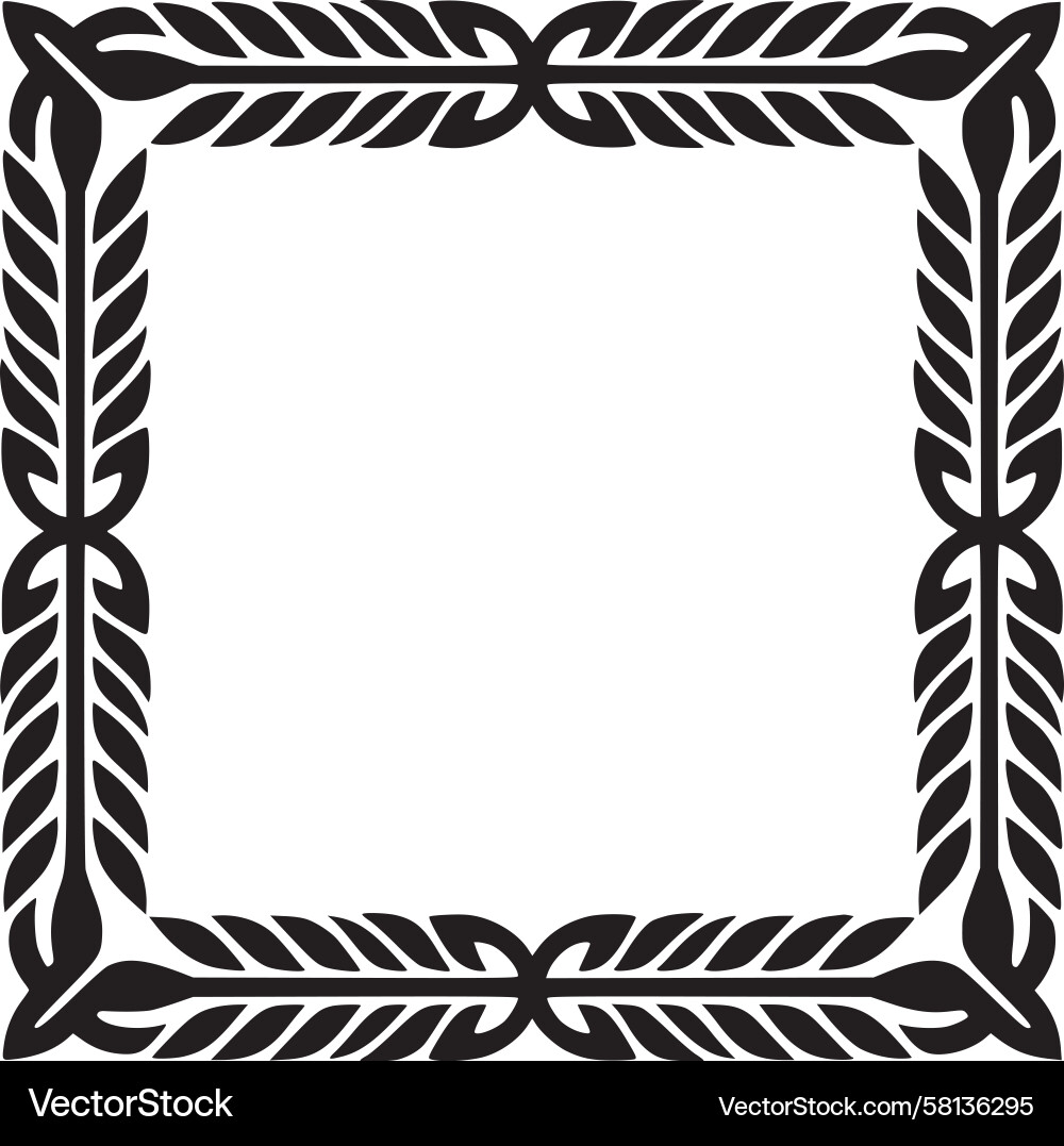 Wheat Border Frame - Elegant Pattern Vector Image