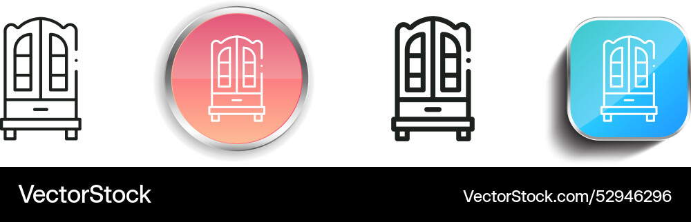 Closet icon thin linear regular and button style vector image