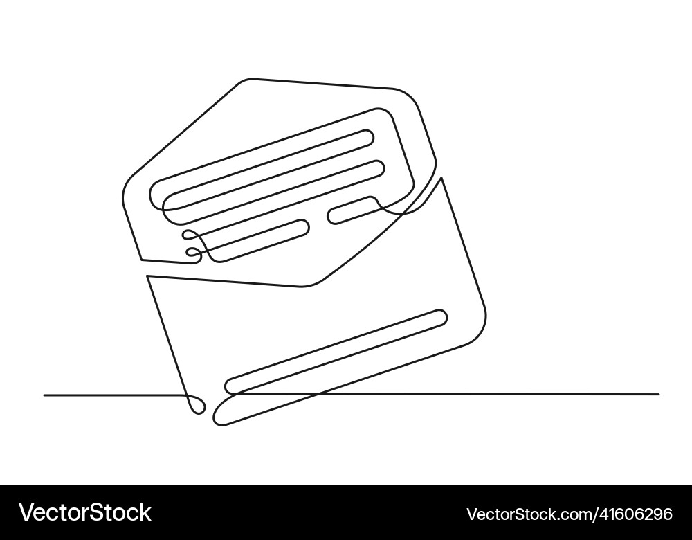 Continuous drawing of one line an mail vector image