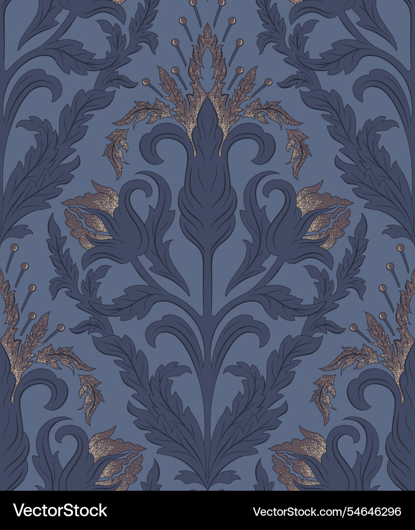 Damask seamless pattern background Vector Image