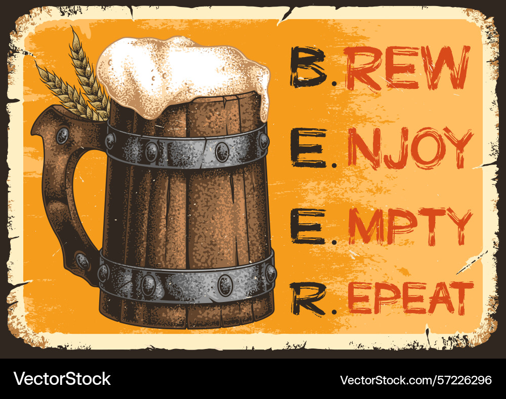 Enjoying a cold beer in rustic setting Enjoying a cold beer in rustic setting Vector Image