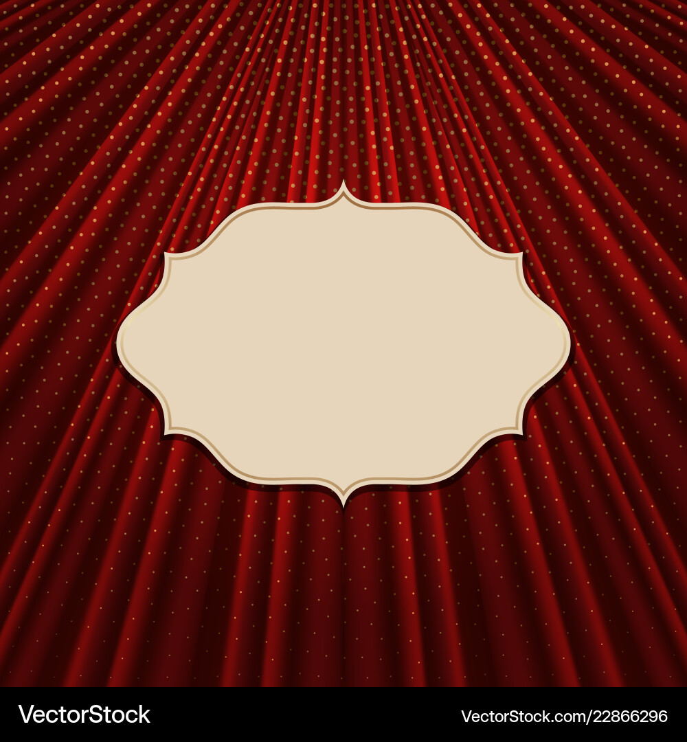 Frame on a textile red background Vector Image