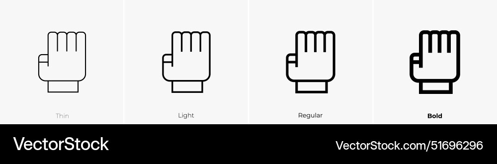 Gym gloves icon thin light regular and bold style Gym gloves icon thin light regular and bold style vector image