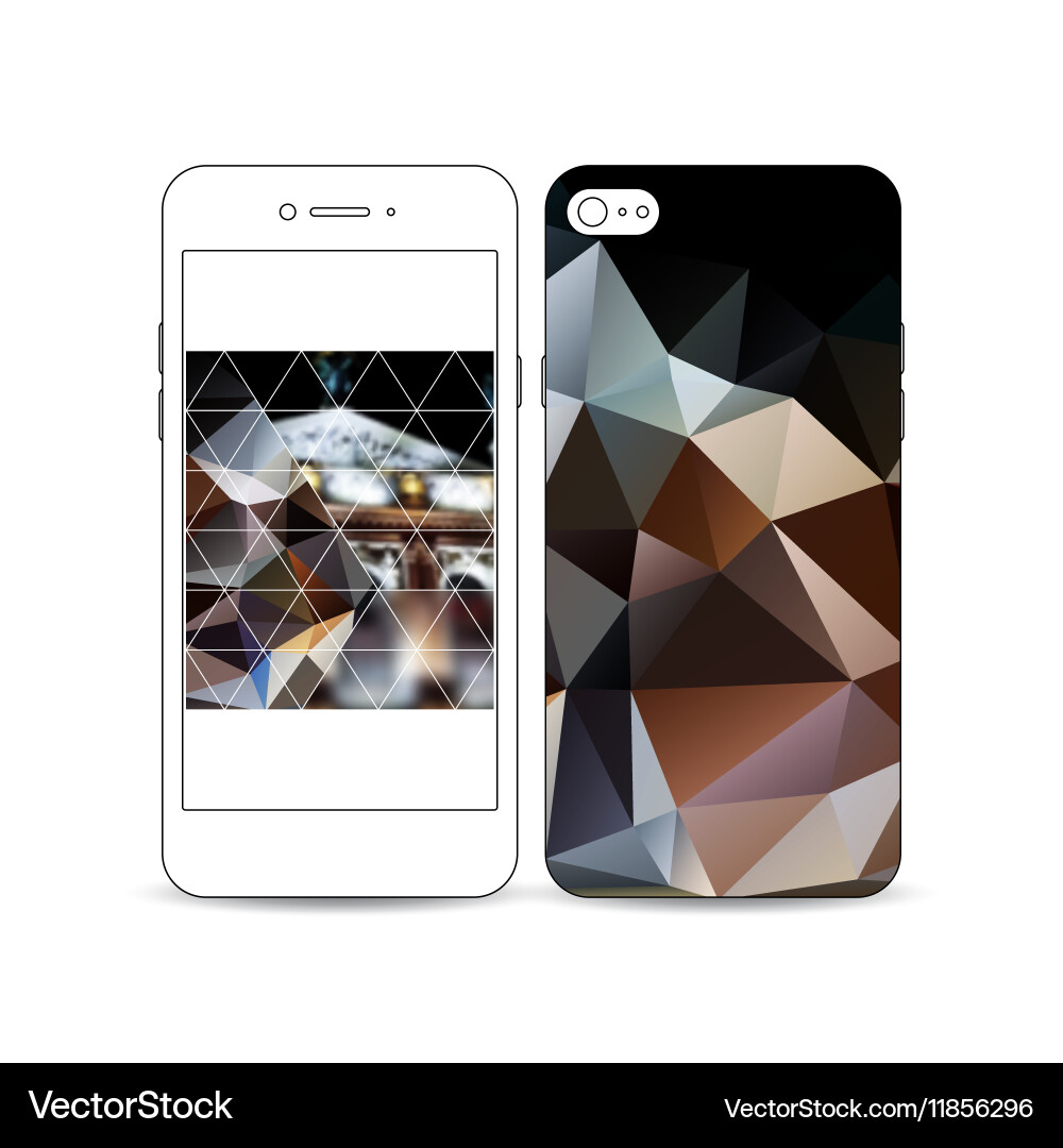 Mobile smartphone with an example of the screen vector image