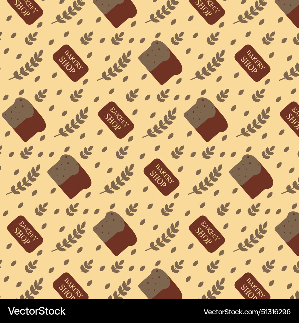 Seamless bread pattern simple design Vector Image