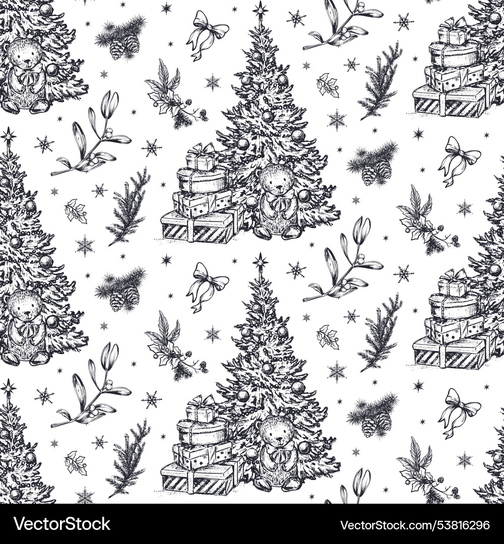Seamless pattern with christmas tree Seamless pattern with christmas tree vector image