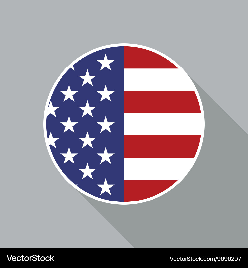 American Flag Circle Icon vector image