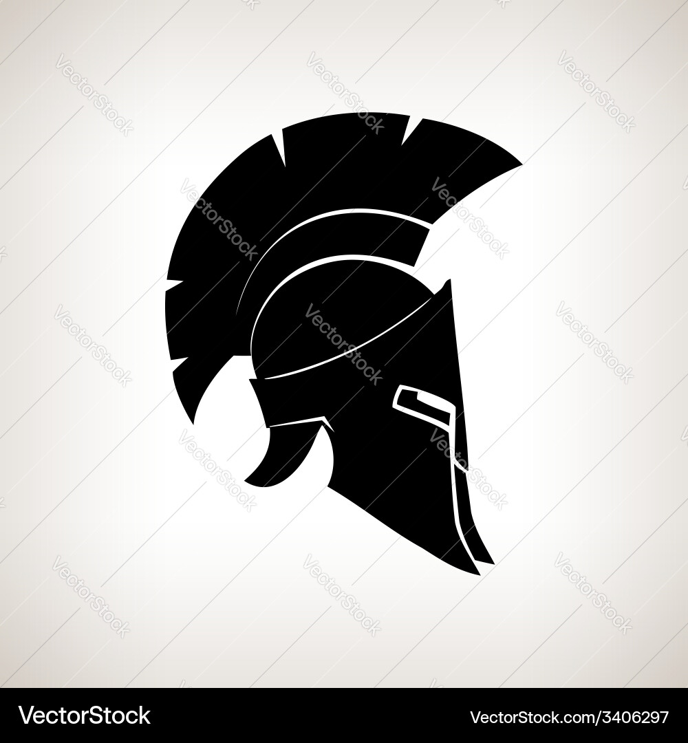 Ancient Roman Helmet Silhouette vector image