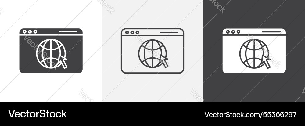 Browser icons collection graphic designs for ui Browser icons collection graphic designs for ui vector image