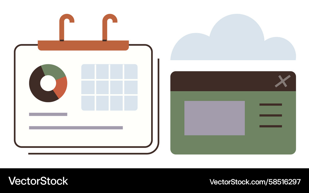 Dashboard Calendar Progress Chart Vector Image