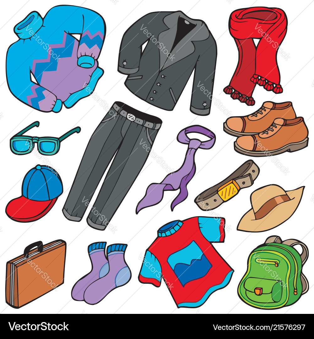 Men apparel collection vector image