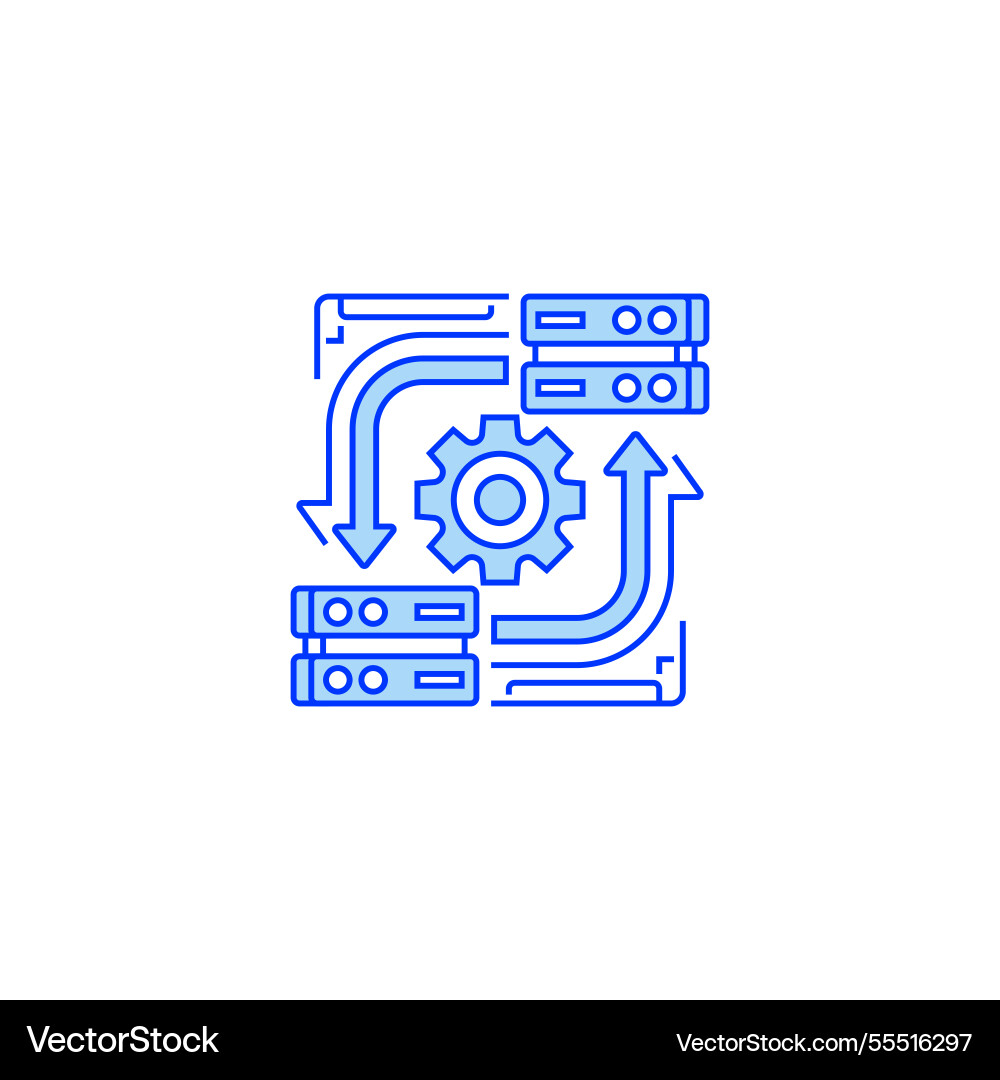 Redundant server line icon linear style sign Redundant server line icon linear style sign vector image