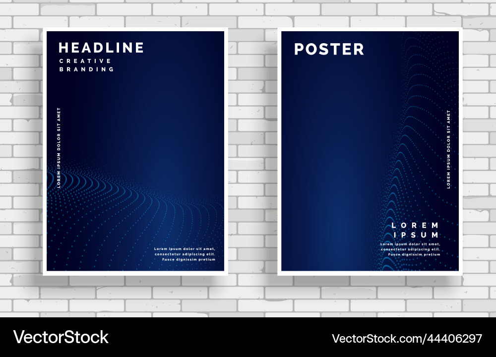 Technology particle dots design poster template vector image