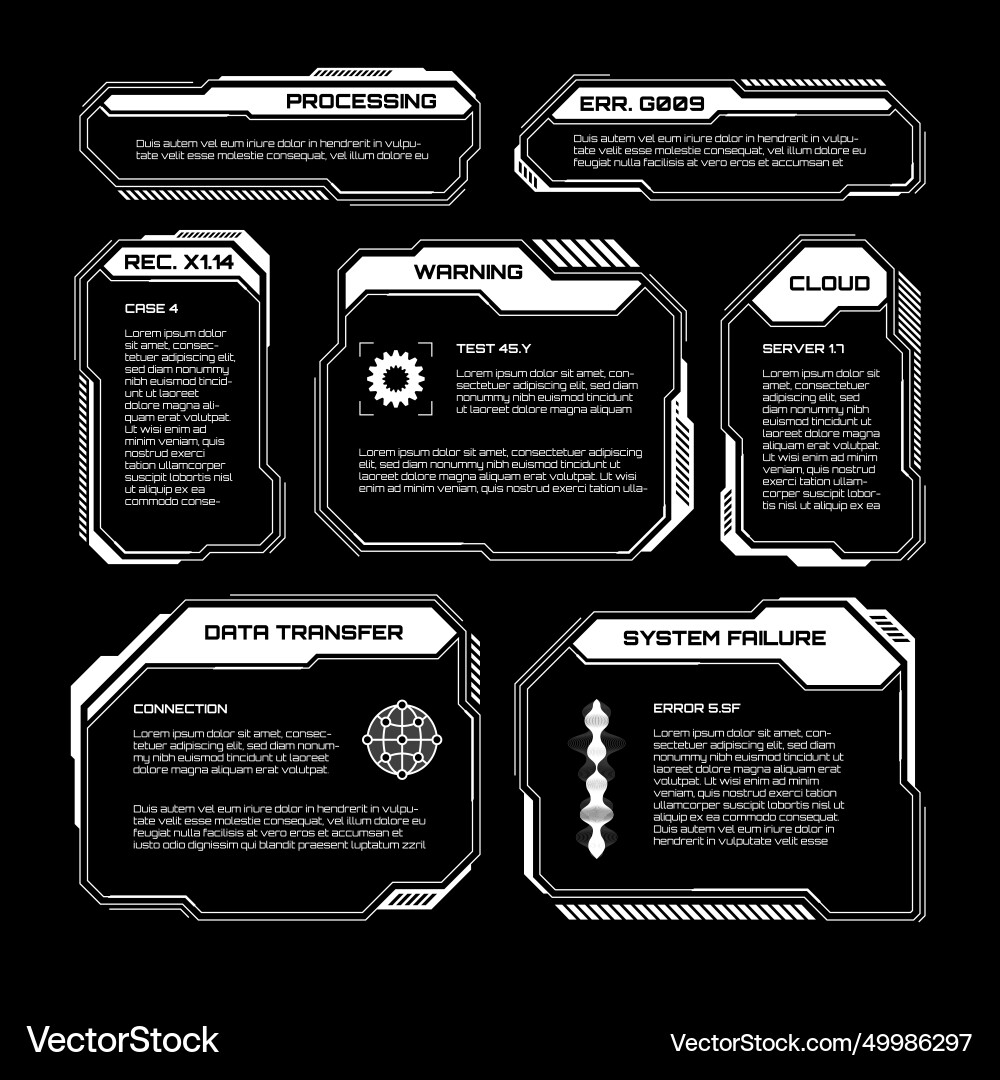 White futuristic hud ui elements sci-fi user White futuristic hud ui elements sci-fi user vector image