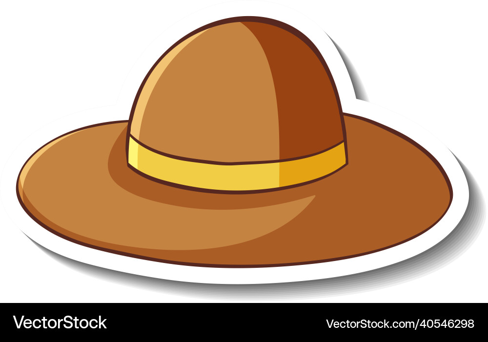 A sticker template with floppy hat isolated A sticker template with floppy hat isolated vector image