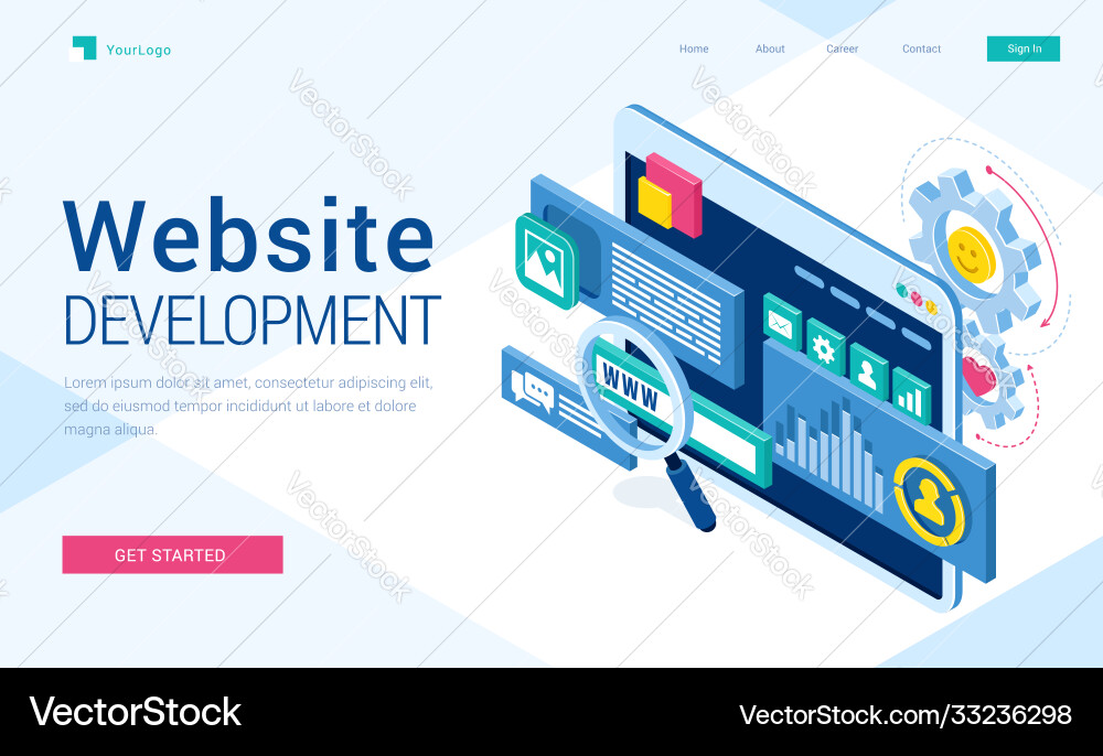 Banner website development Royalty Free Vector Image