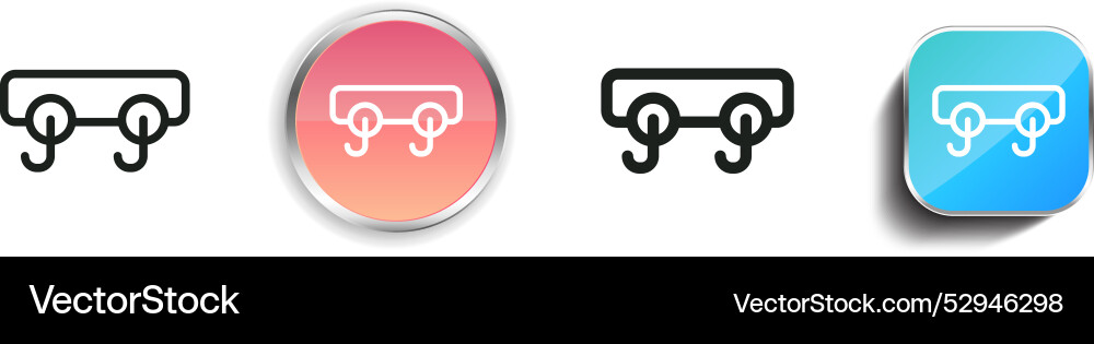 Cloth hook icon thin linear regular and button vector image