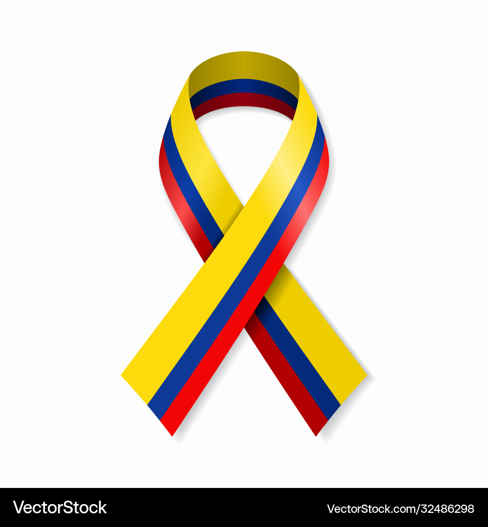 Colombian Flag Ribbon Vector Image
