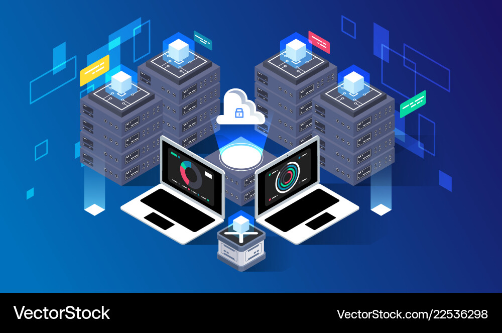 Computation of big data center information Computation of big data center information vector image