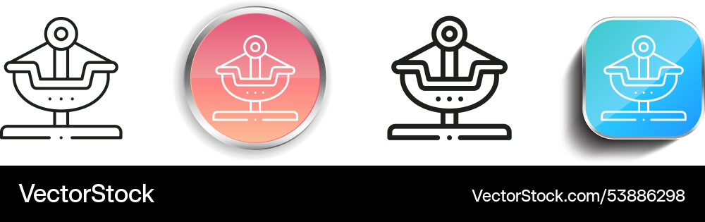 Fair ship icon thin linear regular and button Fair ship icon thin linear regular and button vector image