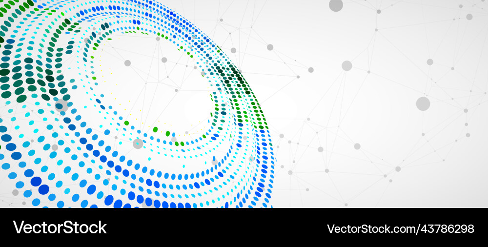 Polygonal science background with connecting dots vector image