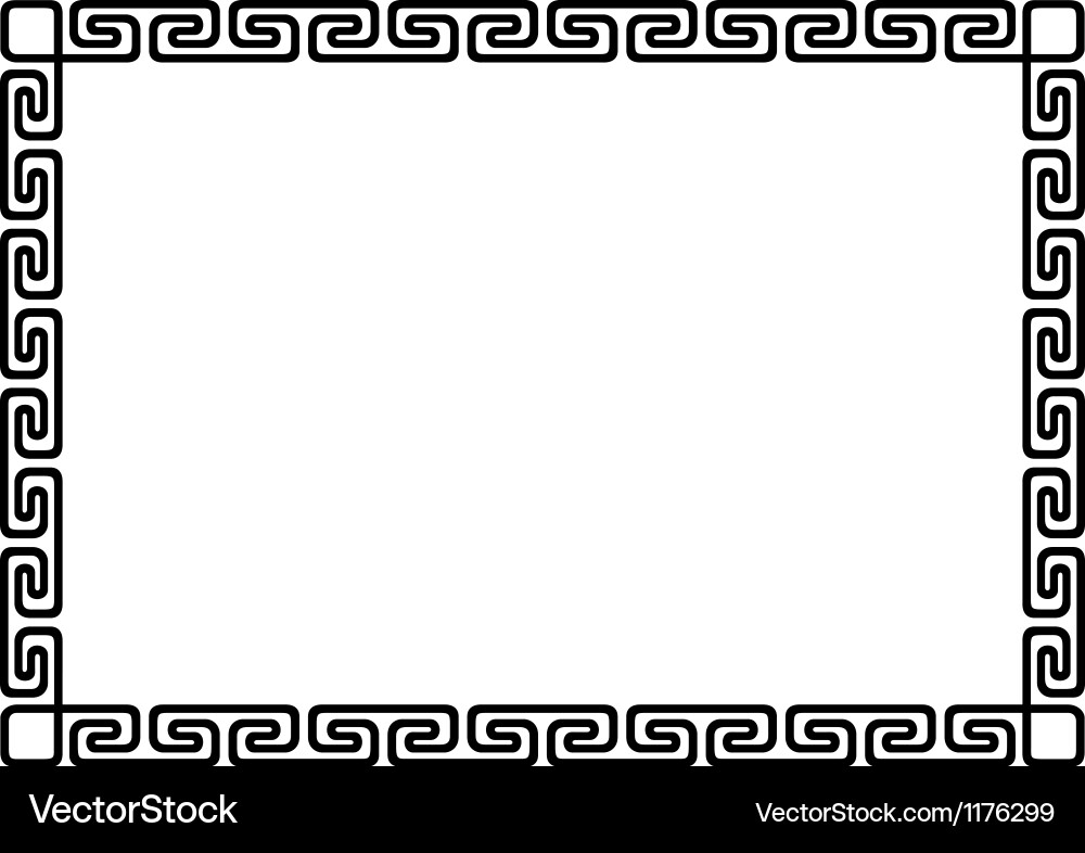 Black Greek Ornamental Frame Vector Image