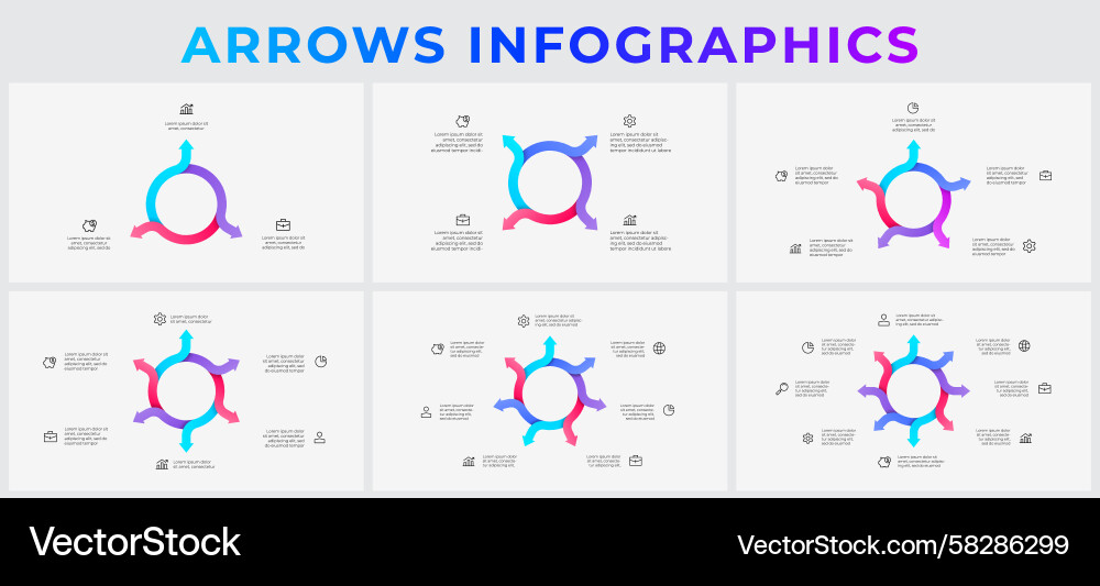 Circular Workflow Diagrams Vector Image