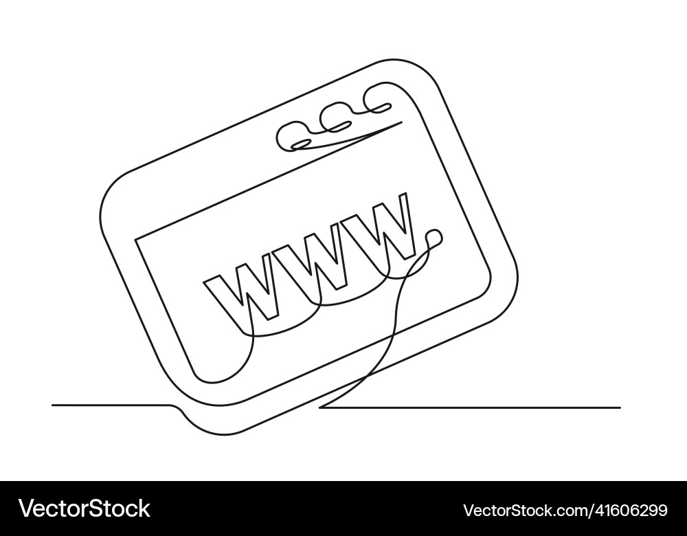Continuous drawing of one line an web site vector image