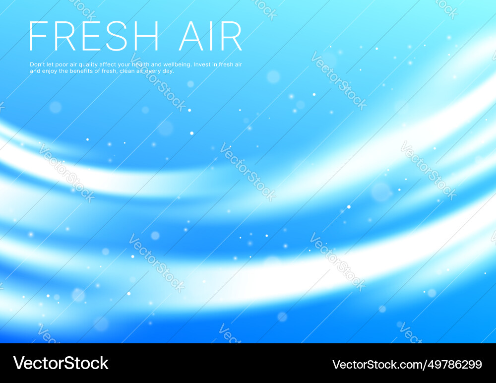 Fresh air flow icy wind stream motion background vector image