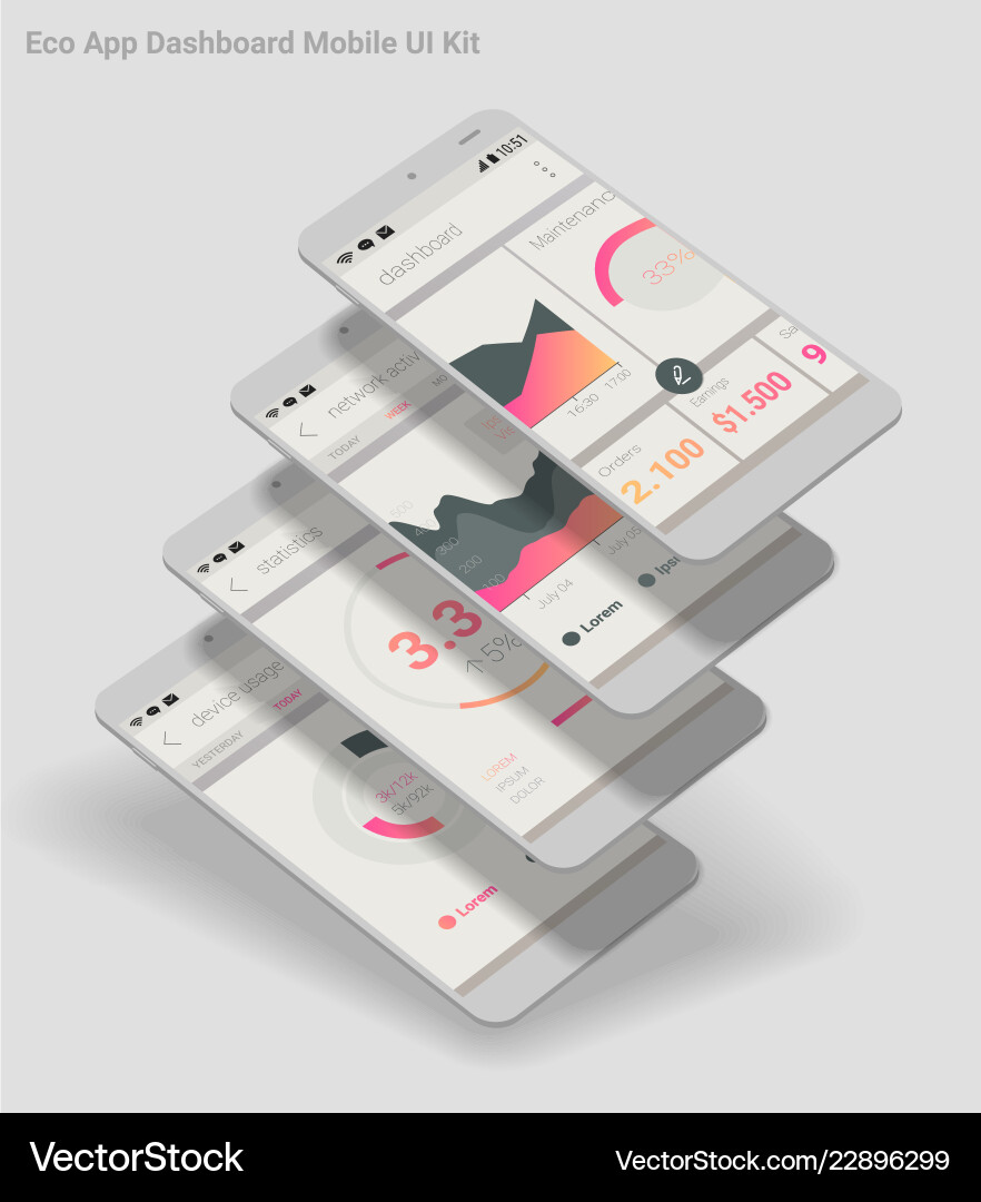 Modern Admin Dashboard UI vector image