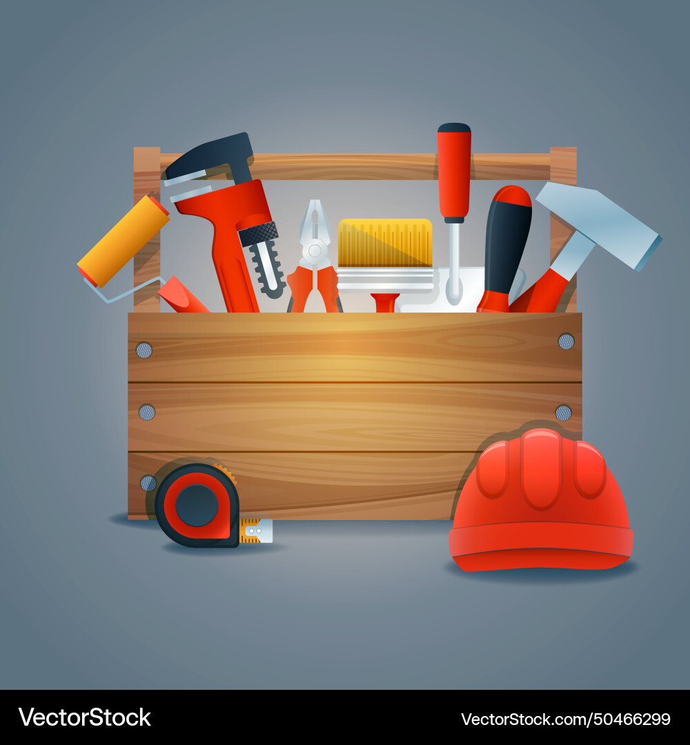 Repair construction toolbox Royalty Free Vector Image